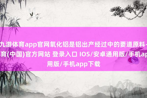 九游体育app官网氧化铝是铝出产经过中的要道原料-九游体育(中国)官方网站 登录入口 IOS/安卓通用版/手机app下载