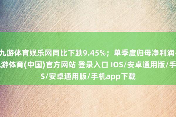 九游体育娱乐网同比下跌9.45%；单季度归母净利润-2.6亿元-九游体育(中国)官方网站 登录入口 IOS/安卓通用版/手机app下载