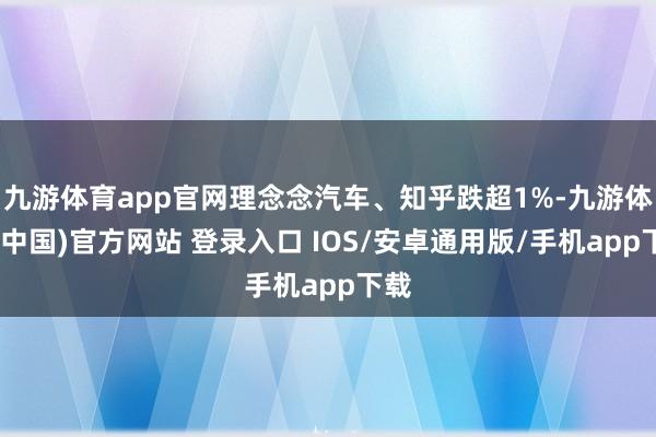 九游体育app官网理念念汽车、知乎跌超1%-九游体育(中国)官方网站 登录入口 IOS/安卓通用版/手机app下载
