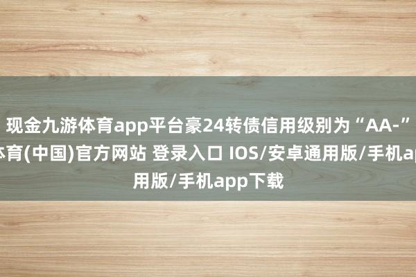 现金九游体育app平台豪24转债信用级别为“AA-”-九游体育(中国)官方网站 登录入口 IOS/安卓通用版/手机app下载