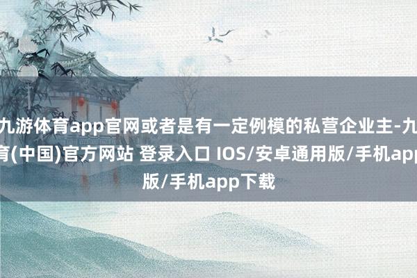 九游体育app官网或者是有一定例模的私营企业主-九游体育(中国)官方网站 登录入口 IOS/安卓通用版/手机app下载